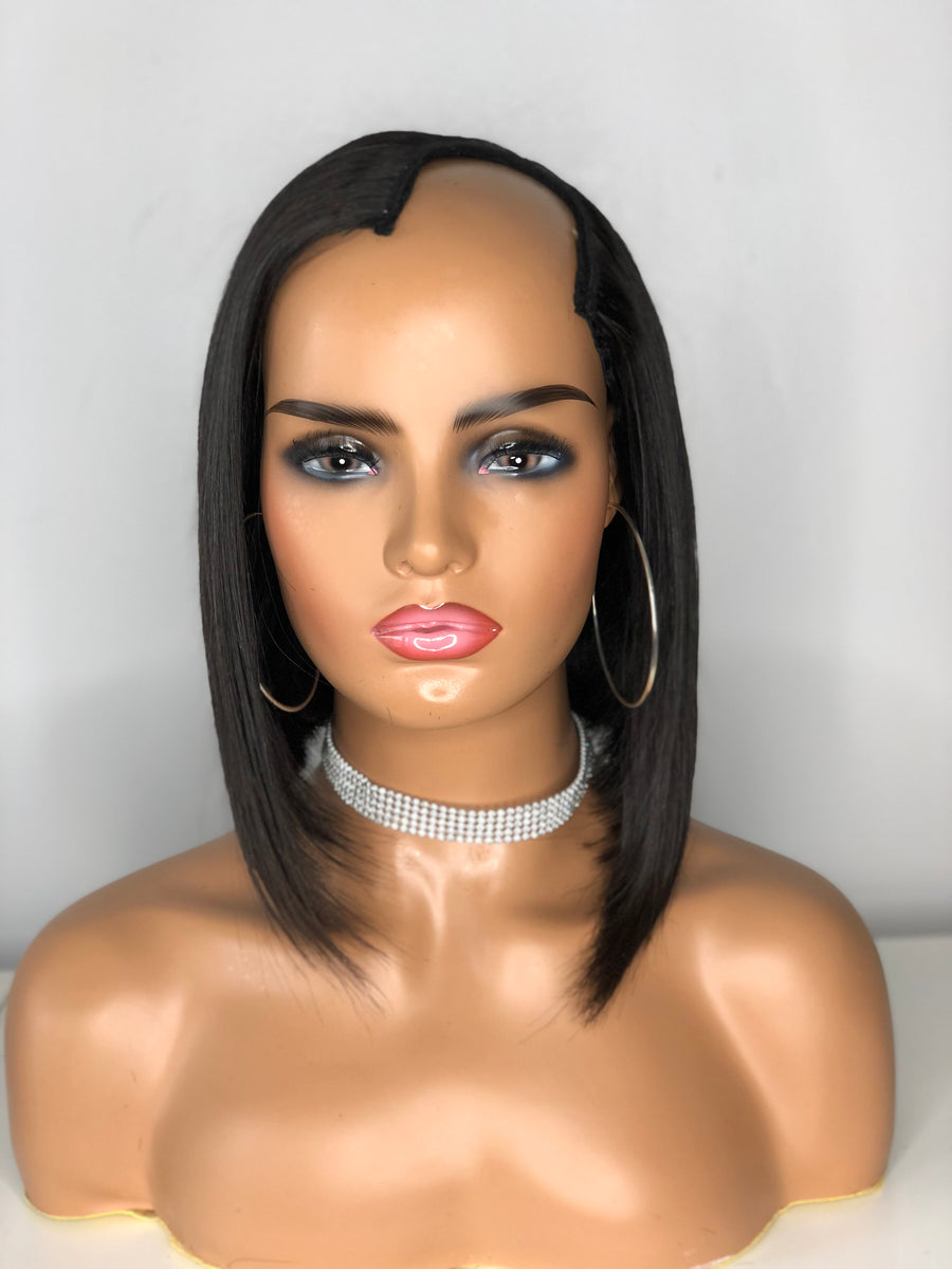 Goddess Length Hair Bob U Part Wig worn once MINIMAL LEAVE OUT? NO EDGES OUT! NO LACE! $70 U PART BOB WIG  main image 4